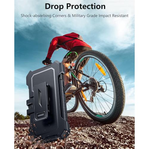 FNTCASE for iPhone 15 Phone Case: for iPhone 14 & 13 & 16e Case Military Shockproof Protective Rugged Cell Phone Cover with Kickstand & Belt-Clip Holster, Heavy Duty Hard Cases 5G - 6.1 Inch Black