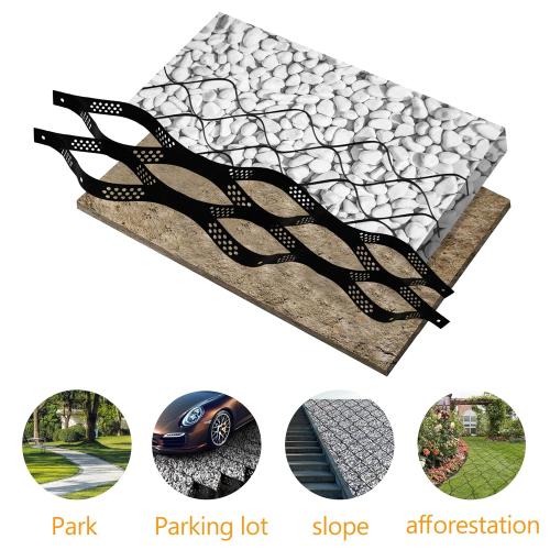 Sunnyglade 2 Thick Ground Grid 40 x 4 FT, Gravel Retainer 1880 LBS Per Sq ft, Geo Grid Driveway Stabilization for DIY Patio Walkway Driving RV Parking Slopes and Garden (Black, 4 x 40FT)