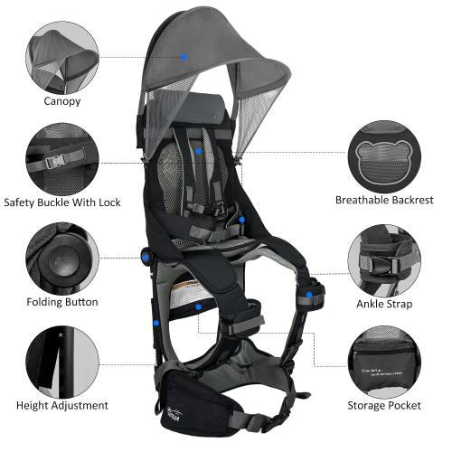 WIPHA Toddler Hiking Backpack Carrier, Lightweight Child Carrier Sunshade
