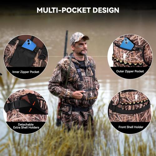 GearOZ Duck Hunting Waders for Men Size 11, 5mm Neoprene Waterproof Chest Insulated Camo Wader Fishing Waterfowl Hunter