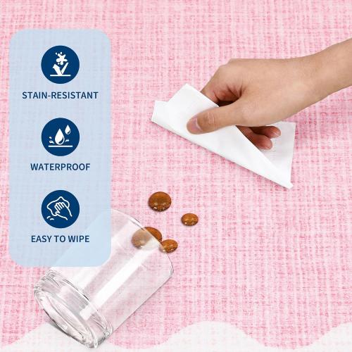 GarveeHome Scalloped 3x5 Washable Rug Non-Slip Low-Pile Indoor Rugs for Entryway Solid Pink Modern Minimalism Carpet for Bedroom Living Room Kitchen Bathroom Indoor Mat  ***? PINK***