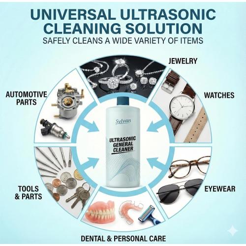 Ultrasonic Cleaner Solution Concentrate | Makes 50 Gal. | Made in The USA | For All Ultrasonic Machines | Cleaning Liquid 32 Oz.
