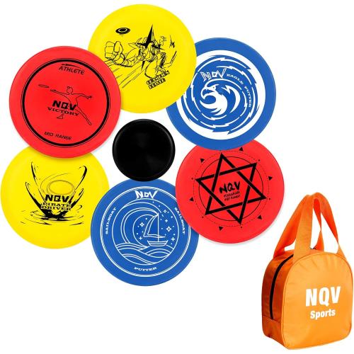 NQV Disc Golf Set with Bag,Disc Golf Beginner Set,6 Pack Flying Discs with Putters Drivers Mid Ranges 1 Bag for Beginner Kid Aged 6  Adults Indoor Outdoor