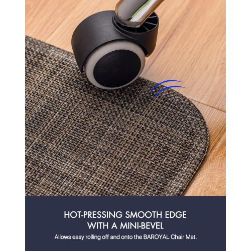 Office Chair Mat for Hardwood Floor Under Desk Computer Rolling Chair Mat for Wood/Tile Floor Non-Slip Heavy Duty Desk Rug PVC Plastic Hard Floor Protector 36 x 48 (Dark Walnut)