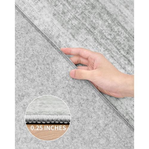 Art&Tuft 2'6x12 Runner Rug Non Slip, Washable Rug Runners for Hallways,Grey