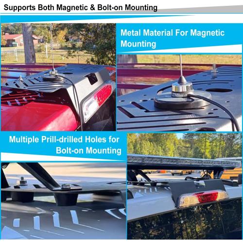 TOPOWN Metal Drill-Free Light Bar Cab Mount for Ford F-150 (2015 ) for Ford F-250-F-550 (2017 ), Fit for Magnetic Light Bar and Magnetic Antenna, Support Bolt-on Mounting, Metal Light Bar Mount