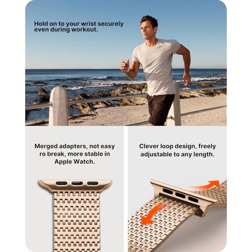 Fullmosa Compatible with Apple Watch Bands 41mm 40mm 38mm 46mm 49mm 45mm 44mm 42mm for Women Men, Stainless Steel Mesh Loop Magnetic Clasp iWatch Band with TPU Case for Apple Watch Series 11 10 9 8 7 6 5 4 3 2 1 Ultra3/2/1, SE3/2/1, 41mm 40mm 38mm Rose Go