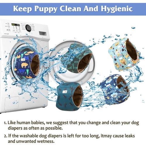 Size S 5 Pack Dog Diapers Male, Premium Belly Bands for Male Dogs, High Absorbing Male Dog Pee Wraps for Doggie in Incontinence or Excitable Urination and Training