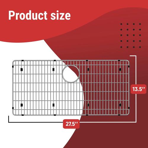 Sink Protectors for Kitchen Sink, Stainless Steel Sink Protector 27-1/2 x 13-1/2 x 1-1/4, Sink Bottom Grid