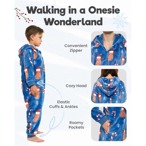 Size M The Big Softy Family Christmas Onesie Adult & Kids - Christmas Onesie Pajamas - Christmas Kid & Adult Onesie Pajamas