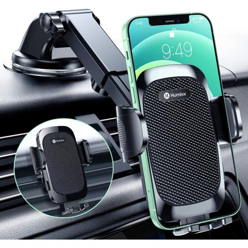 Phone Mount for Car [Military-Grade Super Suction] Universal Hands-Free Phone Holder for Dashboard Windshield Air Vent for iPhone 17/16 Pro Max Air Plus Samsung All Phones