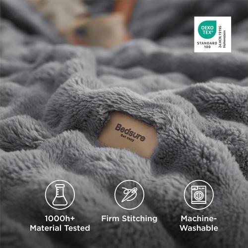 Bedsure 3D Cloud Bubble Soft Throw Blanket for Couch, Grey, 50×60