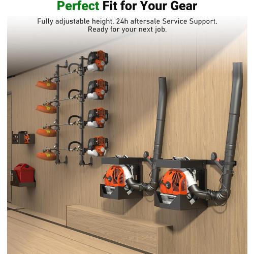 ELITEWILL Weedeater Rack for Open/Enclosed Trailers, Heavy-Duty 4 Place Commercial Trimmer Rack for Trailer Work Landscape Truck Holder Trailer Equipment Accessories Weed Eater Racks w/Lock