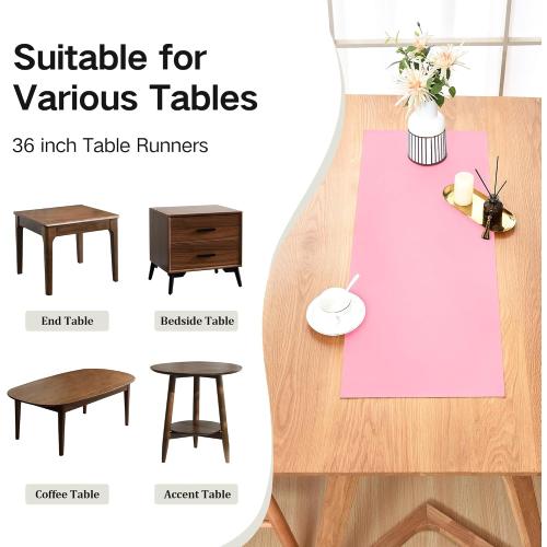 Wolkemer Farmhouse Pink Table Runner Small Short Table Runners 36 Inches
