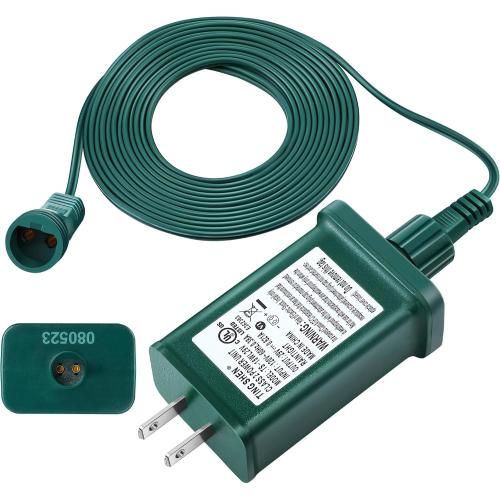 Meonum LED Power Supply, UL Certification Transformer Replacement Class 2 Power Supply with 3 Meter 2 Pin Extension Cable, Low Voltage Transformer US Plug Adapter for Christmas Tree Light(TS-18WL29V)