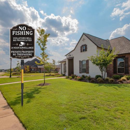 2 Pack 48 Inches Yard Stake for Outdoor Lawn 4ft Heavy Duty Metal Sign Holder Durable Posts for Outside Traffic Road Driveway Stand Parking Stop Durable Fits Signs 10 to 18 Inch Adjustable Black Gold