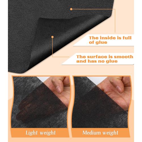 ZMAAGG Medium Weight Black Fusible Interfacing for Sewing, 11.6 X 30yd Iron-On Interfacing, Fusible Fabric for Sewing and DIY Crafts Supplies