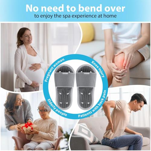 Enhon 2 Pack Shower Foot Scrubber, Silicone Foot Brush Cleaner with Non Slip Suction Cups, Clean, Exfoliate and Massage Feet No Bend in The Shower or Bath, Relax Your feet and Eliminate Fatigue