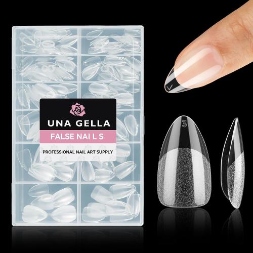 UNA GELLA Short Almond Nail Tips, 312pcs X-Soft Gel Nail Tips Almond Shape
