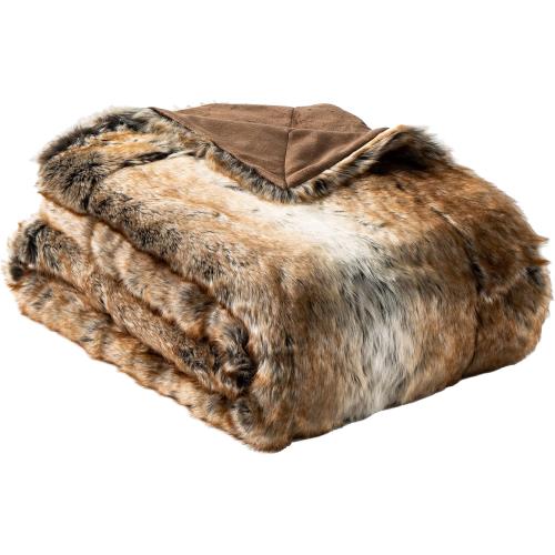 Luxury Brown Faux Fur Throw Blanket for Couch,50x60, Shaggy