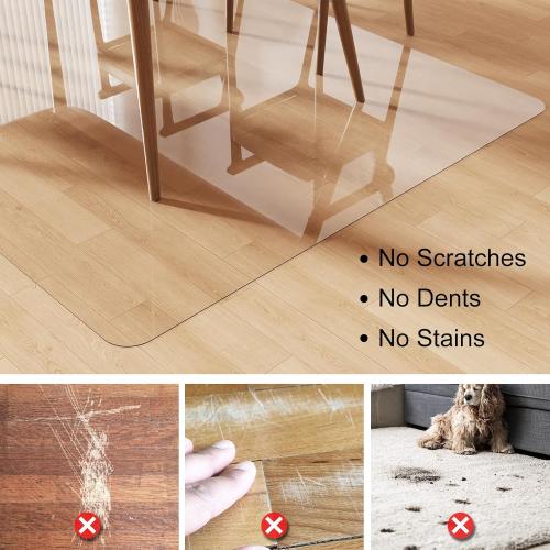 4x6 Crystal Clear Floor Mat 4×6ft, Upgraded Easy Flat Waterproof Vinyl Rug Cover, Stain-Resistant Plastic Area Rug Floor Protector for Kitchen, Dining Room, Indoor, Outdoor Mat