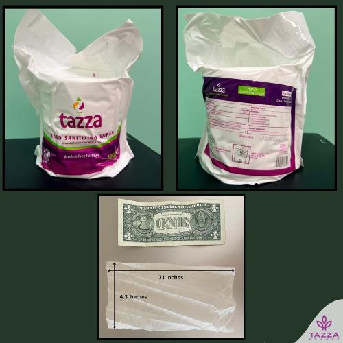 Tazza TAZZAWP1200 Wet Wipes - Bulk 4 x 1200 Ct, Durable Pre-Saturated Cleaning Gym Equip Wipes. 1 penny a wipe! (Pink)