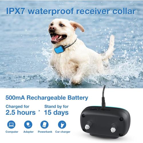 MASBRILL Electric Fence for Dogs, 2024 Upgraded Underground Above Ground Electric Dog Fence Pet Containment System with Waterproof Rechargeable Training Collar, Tone/Shock Correction