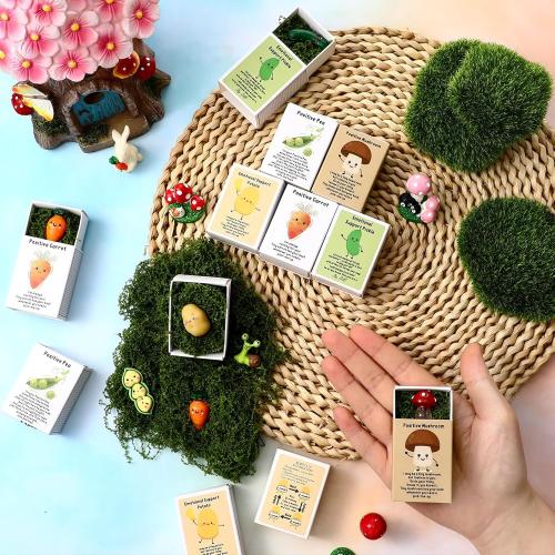 75 Set Bulk Employee Appreciation Gift for Social Worker Coworker Office Thank You Small Funny Desk Pets Cute Resin Ornament Party Favor Positive Volunteer Emotional Card Box (Mushroom)