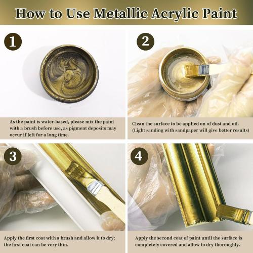 YongBo Metallic Acrylic Paint Brass, 100ml Brass Paint for Canvas, Rock, Stone, Wood, Fabric, Art Supplies