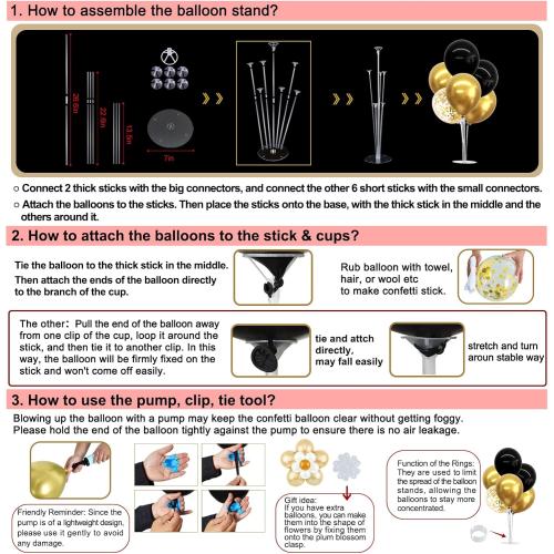 TONIFUL 4 Blue Balloon Stand Centerpiece Table Decoration for Father's Day,Birthday Decorations,Men's Birthday,Blue Party Decorations,Balloon Arch Stand Class of 2025 Graduation