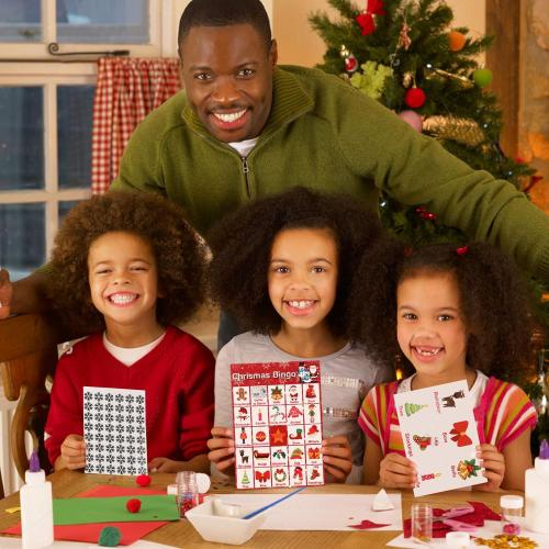 V-Opitos Large Size Christmas Bingo Game Cards, 6 * 8.5 Inch - 24 Players - Christmas Party Games for Kids and Adults, Xmas Bingo Card for Family/Class/Group Activities