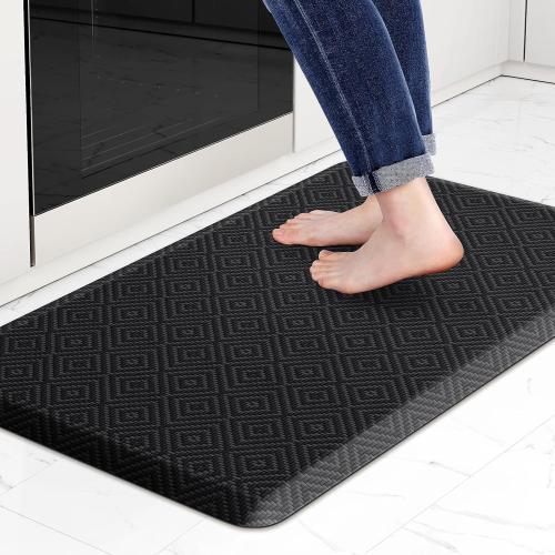 Mattitude Anti-Fatigue Kitchen Mats for Floor Standing Mats 17x28 Black | Non-Slip Mats and Rugs, Water Resistant, Stain Resistant, Standing and Comfort Desk Mats for House Sink Office Laundry