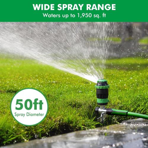 [2 Pack] RESTMO Gear Drive Sprinkler with Metal Spike Base, 5-Pattern Heavy Duty Gardening Watering System, Multi-Adjustable Lawn Sprinkle for Garden Plant, Flower Bed and Large Yard Area