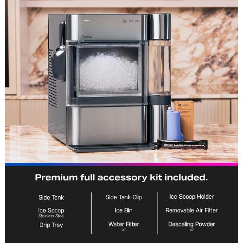 GE Profile Opal 2.0 Ultra Nugget Ice Maker with .75 Gallon Side Tank and Scale Inhibiting Filter, Scoop Included, 38 lbs in 24 Hours, Pellet Ice Machine with WiFi & Smart Connected, Stainless Steel NEEDS CLEANING