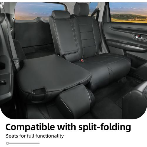 Lolcar CRV Seat Covers Custom Fit for Honda CRV 2023 2024 2025 2026 Leather Car Seat Cover Full Set for Trucks SUV,Waterproof Car Seat Cushion,Faux Leather (Black)