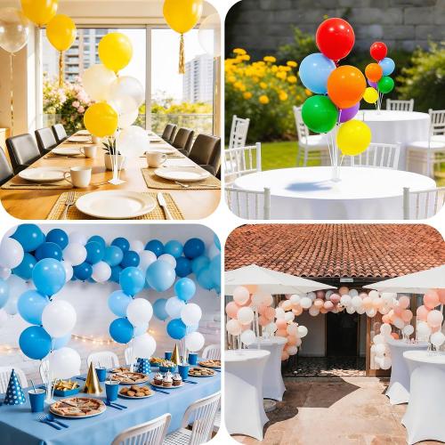 LOLStar Balloon Stand Kit, 4 Pack Table & Floor Balloon Arch Stands with Adhesive Base, Sticks & Archer Holder Easy DIY Assembly. Ideal for Party Decorations Indoor, Outdoor, Table, Floor Party Decor