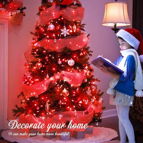 JMEXSUSS 33ft 100 LED Red Battery Operated Lights with Remote, Valentine Lights Battery Operated, Christmas String Light Indoor Outdoor for Valentine's Day Tree House Yard Xmas Decor