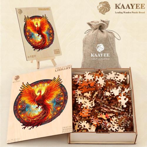 KAAYEE Wooden Jigsaw Puzzles-Wooden Puzzle Adult Unique Shape Advanced Phoenix Wooden Jigsaw Puzzle for Adult, Fathers Mothers Day Gifts14.9 * 13.8in 290pcs,Chritmas Gift