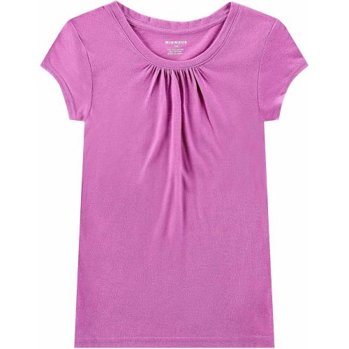 Size 4-13 Color Yellow, Pink and Purple Bienzoe Girls Short Sleeve T-Shirt: Kids Aged 4-13 Cute Crewneck Tee 3pcs Pack - Breathable Tops for Beach Trip Outdoor Play