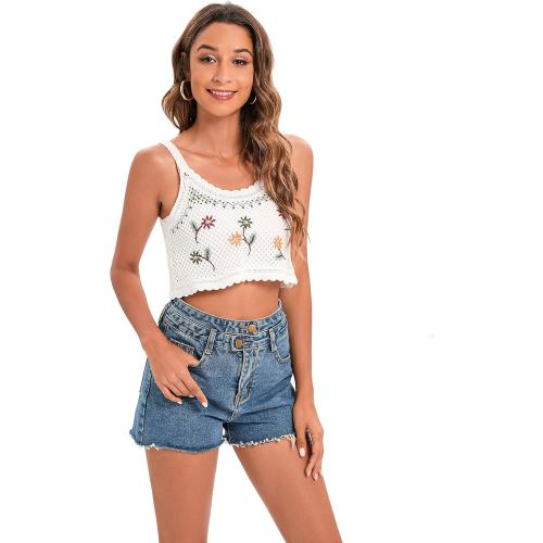 Women's V-Neck Sunflower Colorful Hollow Sexy Camisole Top. Size medium