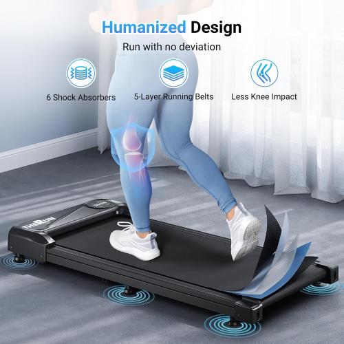 THERUN Walking Pad Treadmill Under Desk, Portable Mini Treadmill for Home/Office, Walking Pad Treadmill 2.5HP, Walking Jogging Machine with 265 lbs Weight Capacity Remote Control LED Display