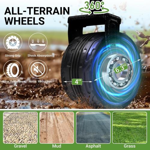 Black 400L Heavy Duty Folding Wagon Cart-450LBS Capacity All-Terrain Beach Cart with Big Wheels & Drink Holders-Push/Pull Utility Cart for Groceries, Camping, Sports, Shopping (Black)