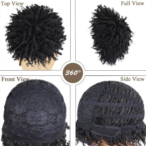 Black GNIMEGIL Black Dreadlock Wig Male Short Braided Wigs Fake Dreads Men Guys Natural Afro Synthetic Hair Braids Short Braid Wig - Faux Locs Boy Wigs Casual