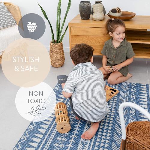 Berry Lane Baby Play Mat | Large 6.5 ft x 4.5 ft One-Piece Reversible Foam Floor Playmat | Tummy Time | Extra Soft & Thick | Non-Toxic | for Infants, Babies, Toddler, and Kids