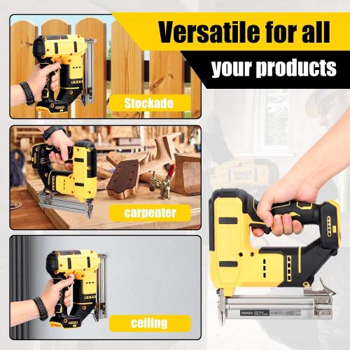 18 Cordless Brad Nailer for 20V MAX Battery, 2 in 1 Electric Nail Gun/Staple Gun Powered with 2000 Nails, for Trim Wood Crafting Home DIY (Not Included Battery)