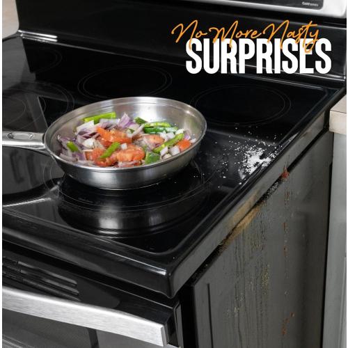 Pack of 2 Linda’s Essentials Stove Gap Covers Stainless Steel (2 Pack), 316 Stainless Steel Stove Gap Covers Heat Resistant Oven Gap Filler Seals Spaces Between Stovetop and Counter (23.4 Inches, Black (Steel))