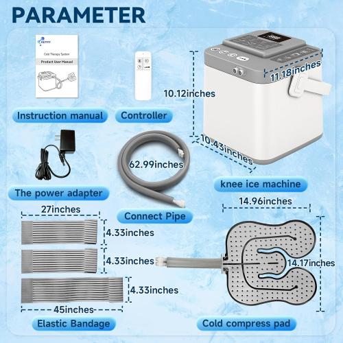 Cold Therapy Machine,Programmable Timer Ice Therapy for Knee with Silent Pump,Knee Ice Machine for Sports Injuries Cryotherapy,Shoulder,Ankle and Back