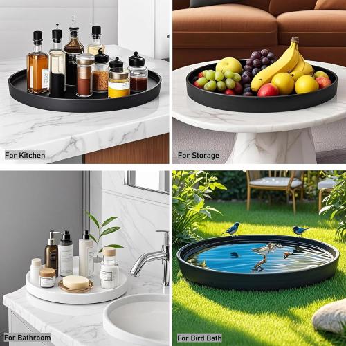 Plant Saucer White Ceramic Deep Pot Tray, Planter Saucers Water Drip Trays for Indoors Outdoor, Thick Durable Sturdy Flower Pot Saucers for Glazing Pots Base,