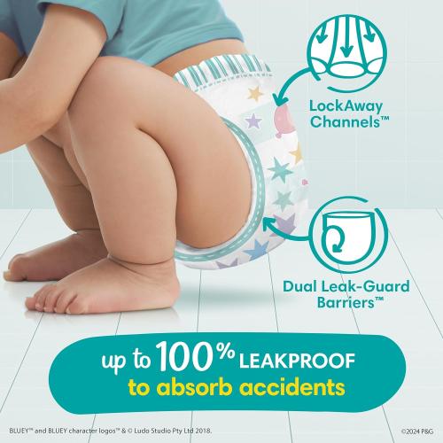 Pampers Training Pants - Easy Ups Boys & Girls Bluey - Size 4T-5T, 104 Count, Children's Potty Underwear (Packaging May Vary)