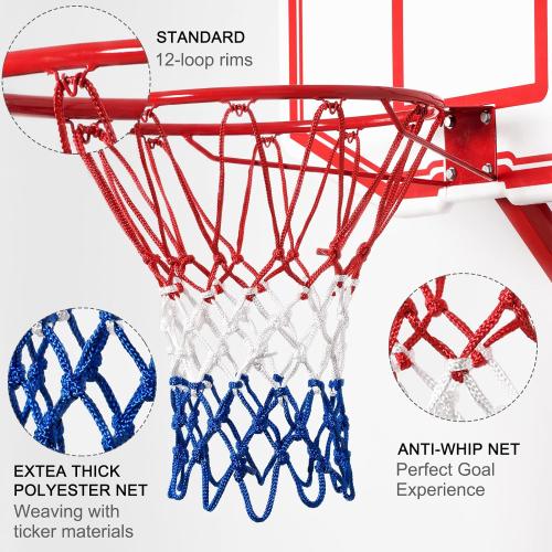 NEIJIANG Basketball Net Replacement, 2025 Upgrade Thick Professional Basketball Nets Heavy Duty Outdoor, All Weather Anti Whip Color Never Fade -12 Loops